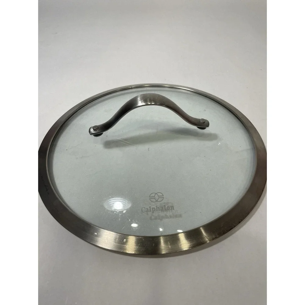 Glass Lid For Pan Or Pot 10inches Round With Metal Handle Black Grip Kitchen